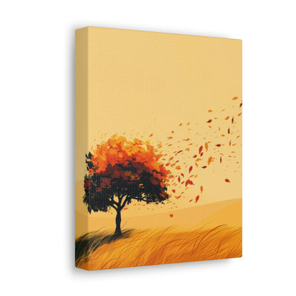 Tree in a Golden Sunset Digital Illustration Canvas Gallery Wraps