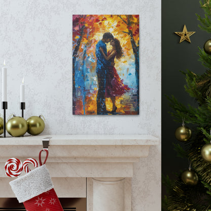 Couple - Leonid Afremov Style Digital Oil Painting Canvas Gallery Wraps