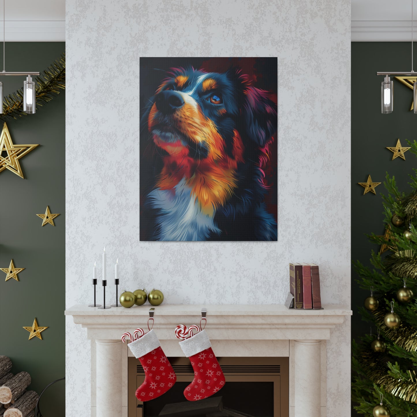 Border Collie - Abstract Illustration Canvas Gallery Wraps