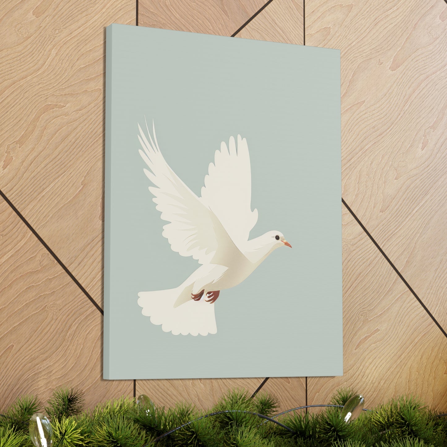 White Dove Digital Illustration Canvas Gallery Wraps