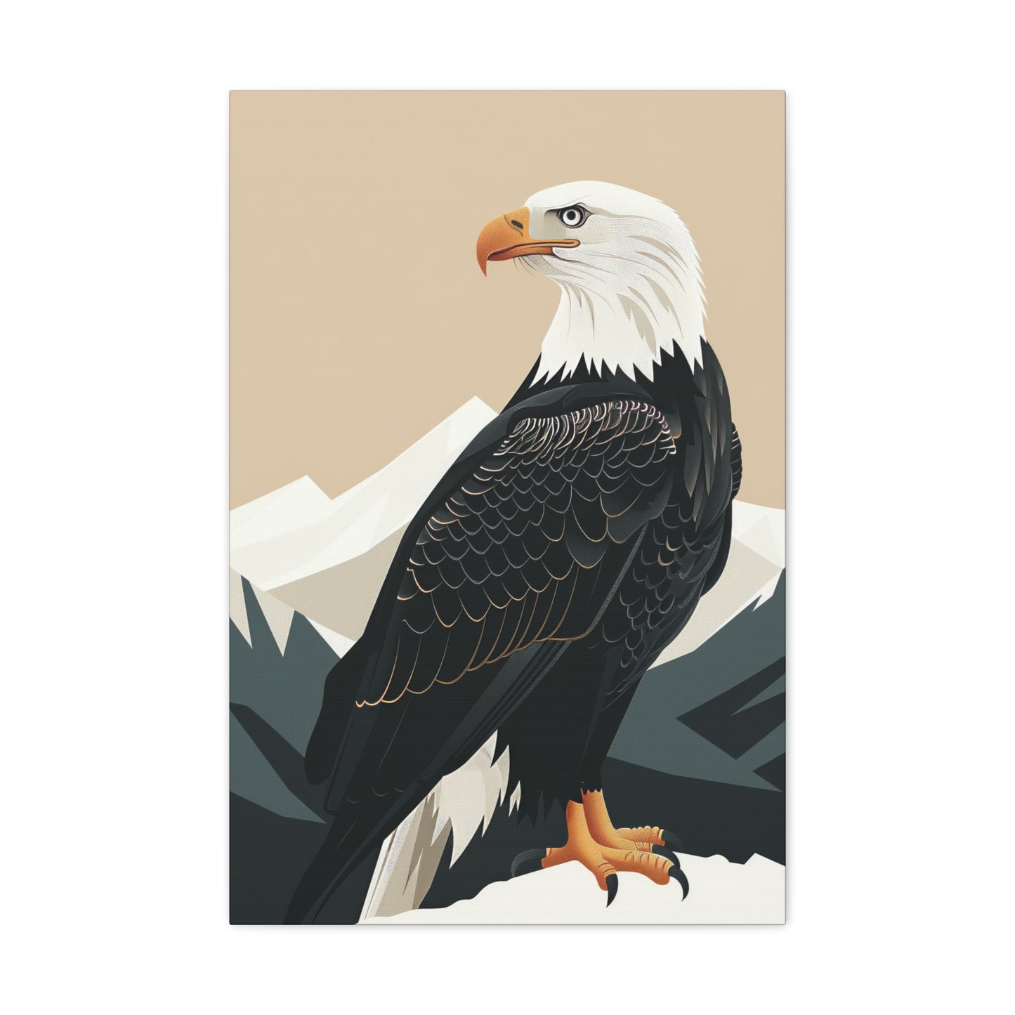 Bald Eagle Digital Illustration Canvas Gallery Wraps