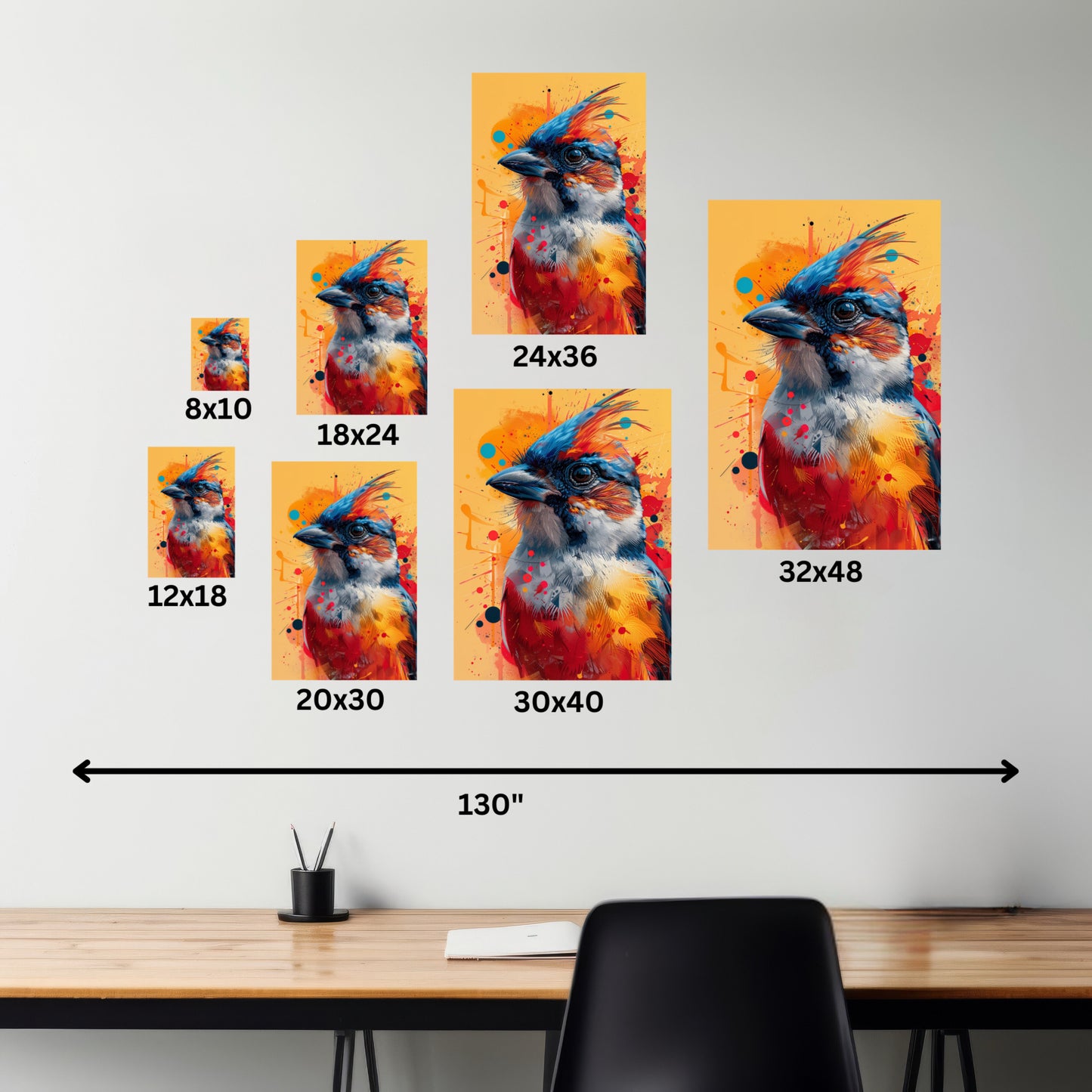 Bird - Abstract Illustration Canvas Gallery Wraps