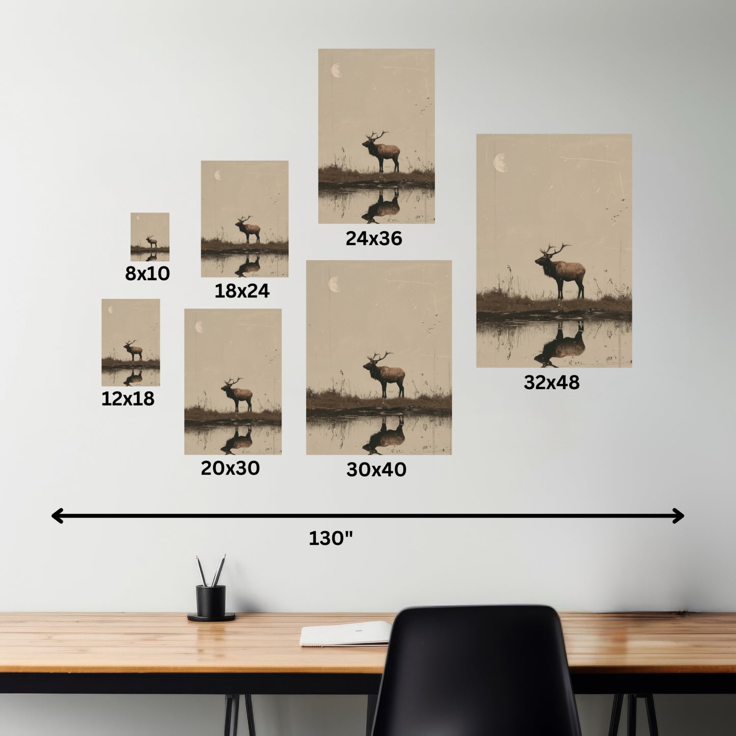 Moose Digital Illustration Canvas Gallery Wraps