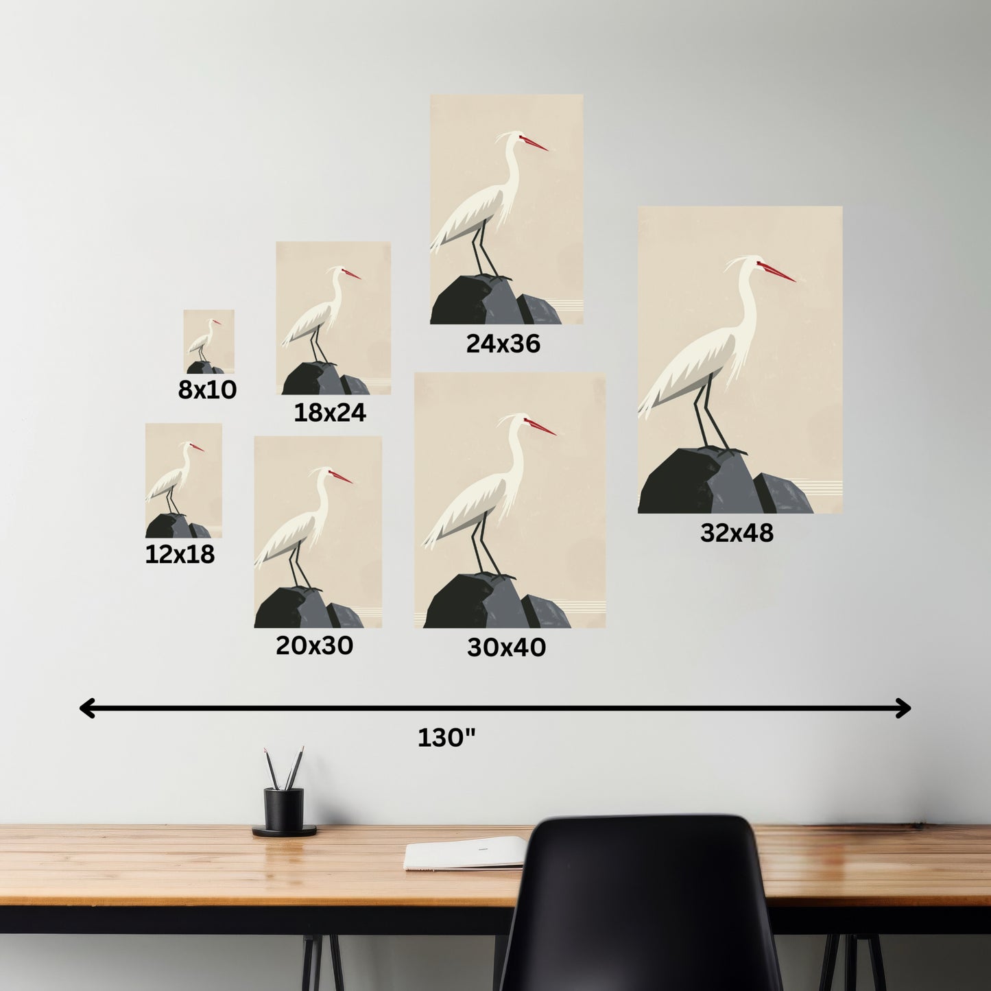 Stork Digital Illustration Canvas Gallery Wraps