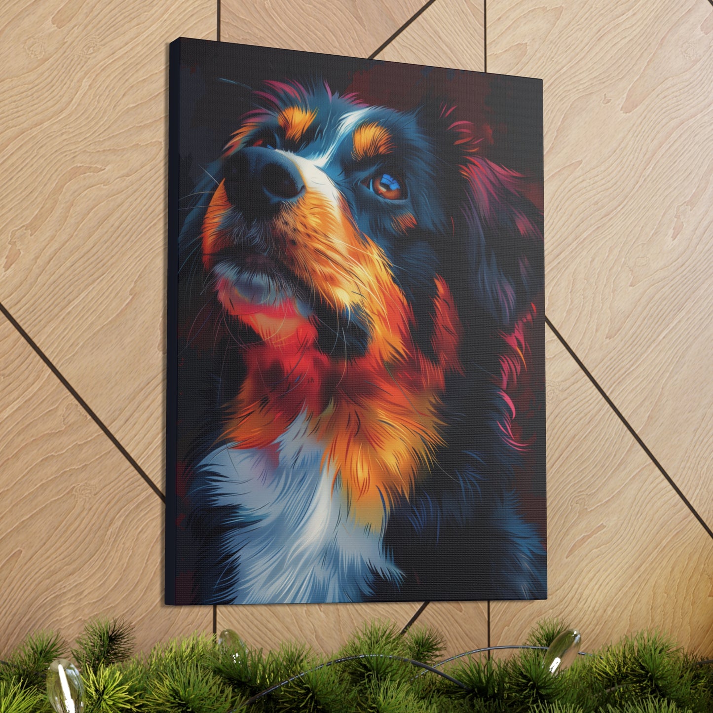 Border Collie - Abstract Illustration Canvas Gallery Wraps