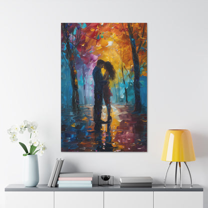 Couple - Leonid Afremov Style Digital Oil Painting Canvas Gallery Wraps