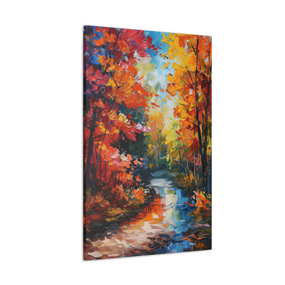 Road Through Autumn Flower Forest - Leonid Afremov Oil Painting Canvas Gallery Wraps