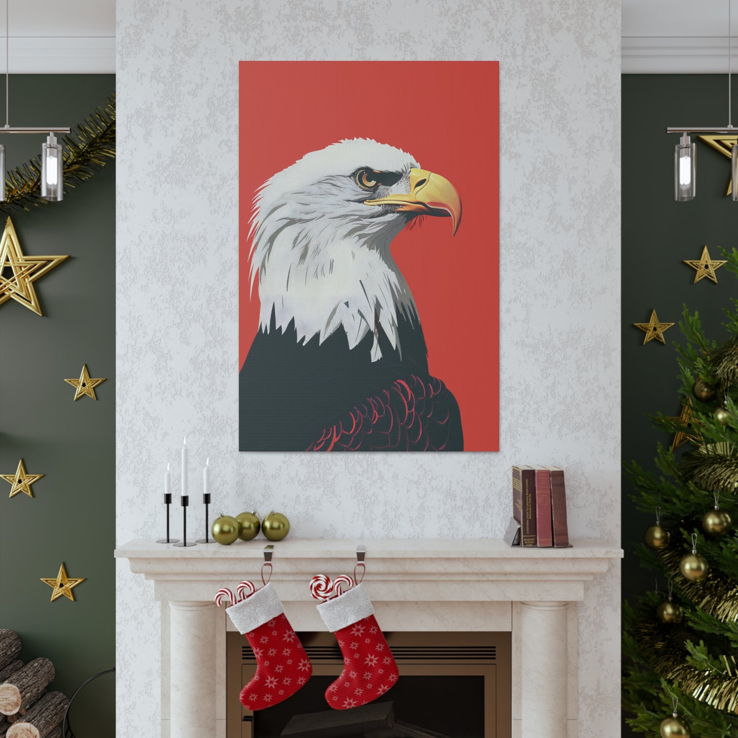 Bald Eagle Digital Illustration Canvas Gallery Wraps