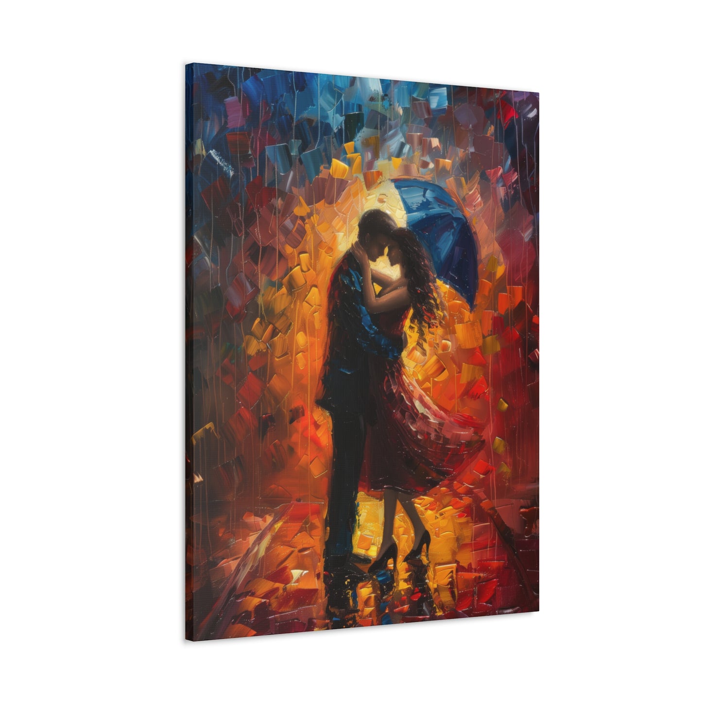 Couple - Leonid Afremov Style Digital Oil Painting Canvas Gallery Wraps