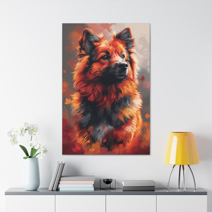 Papillon Dog - Abstract Illustration Canvas Gallery Wraps