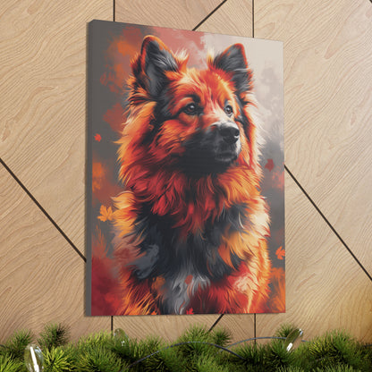 Papillon Dog - Abstract Illustration Canvas Gallery Wraps