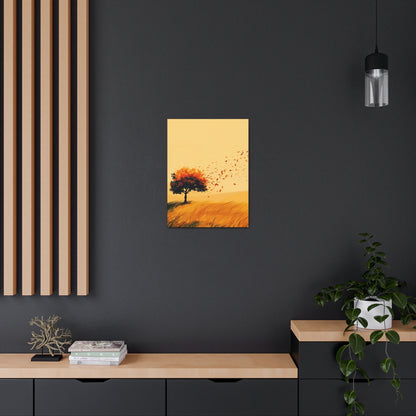 Tree in a Golden Sunset Digital Illustration Canvas Gallery Wraps