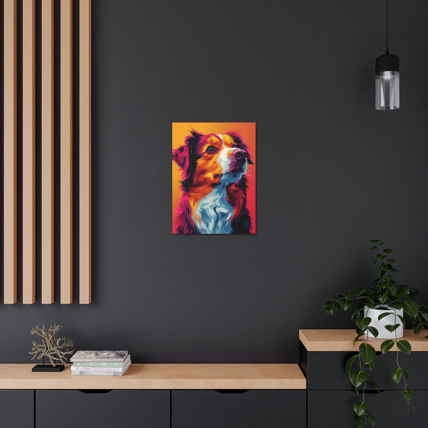 Border Collie Dog - Abstract Illustration Canvas Gallery Wraps