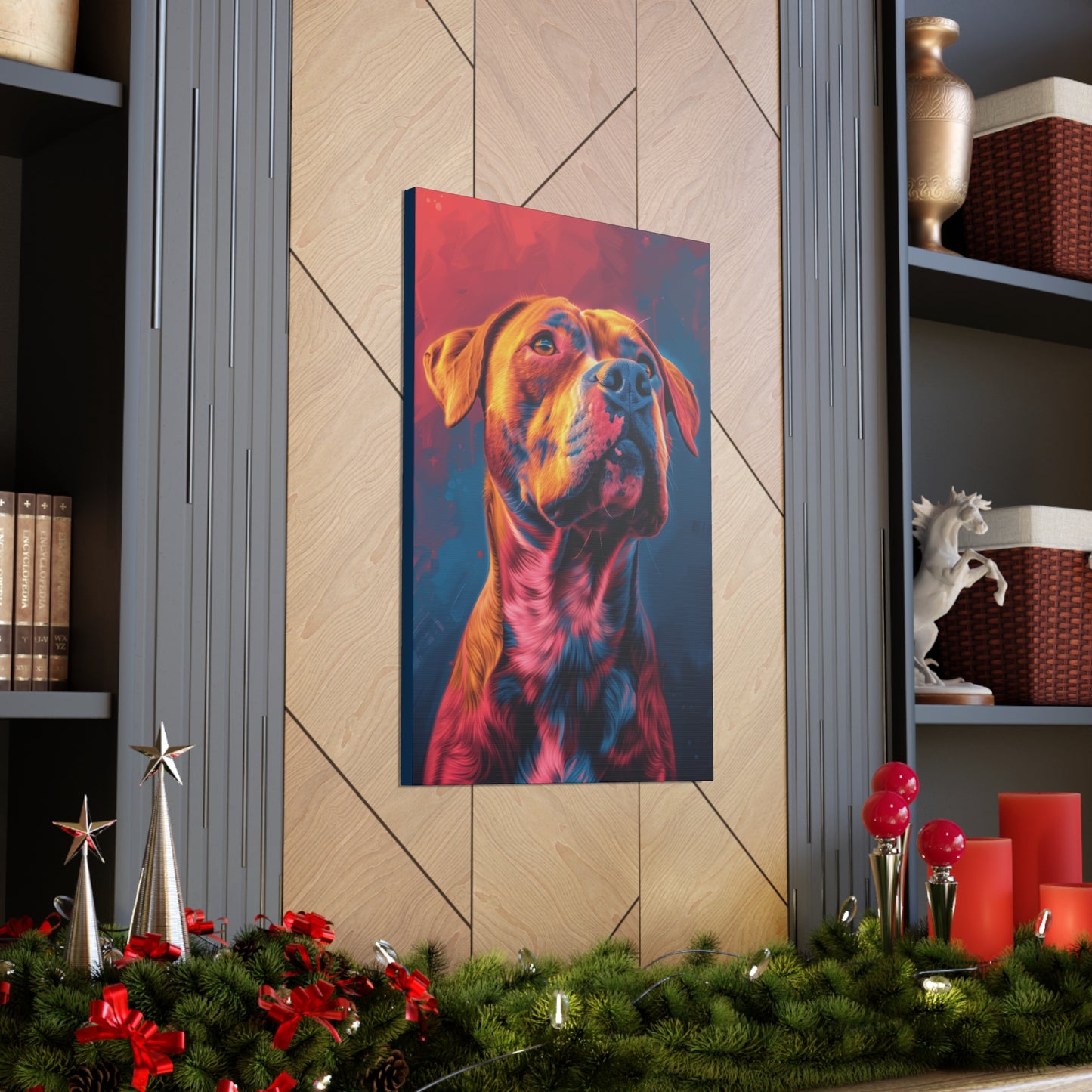 American Pit Bull Terrier - Abstract Illustration Canvas Gallery Wraps