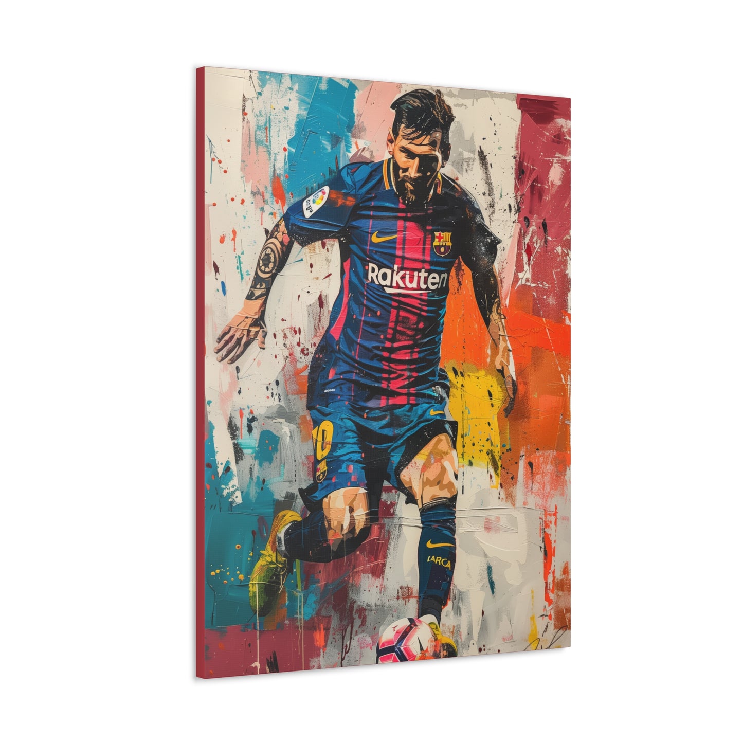 Lionel Messi - Abstract Digital Painting Canvas Gallery Wraps