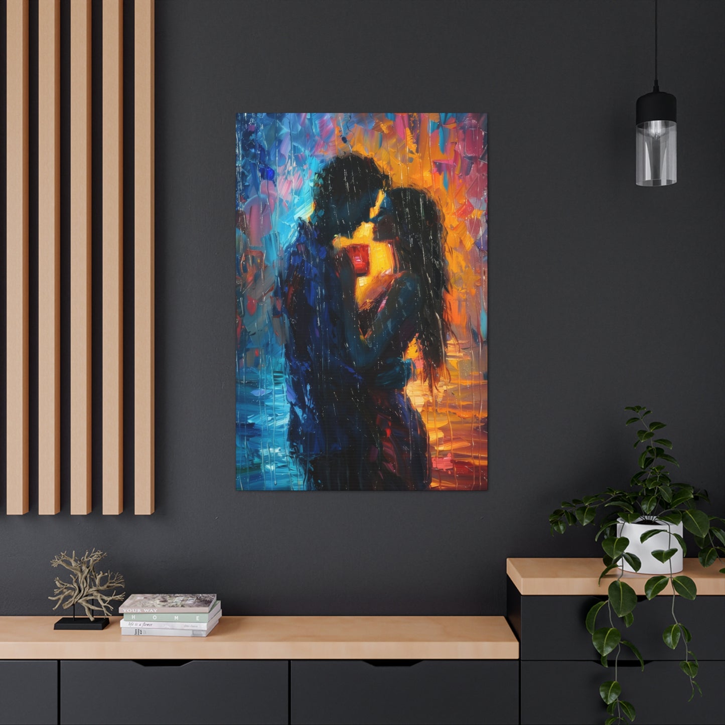 Couple - Leonid Afremov Style Digital Oil Painting Canvas Gallery Wraps