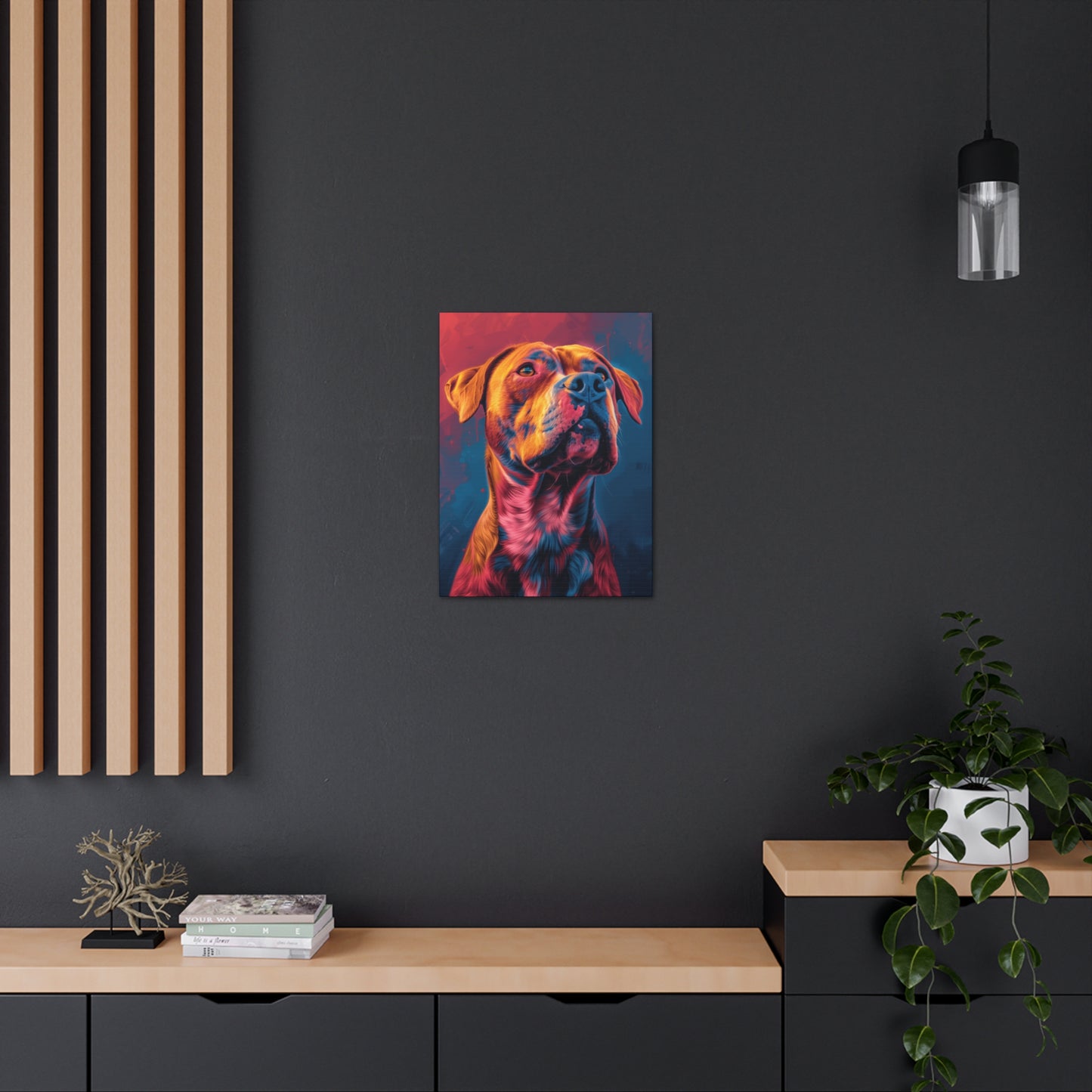 American Pit Bull Terrier - Abstract Illustration Canvas Gallery Wraps