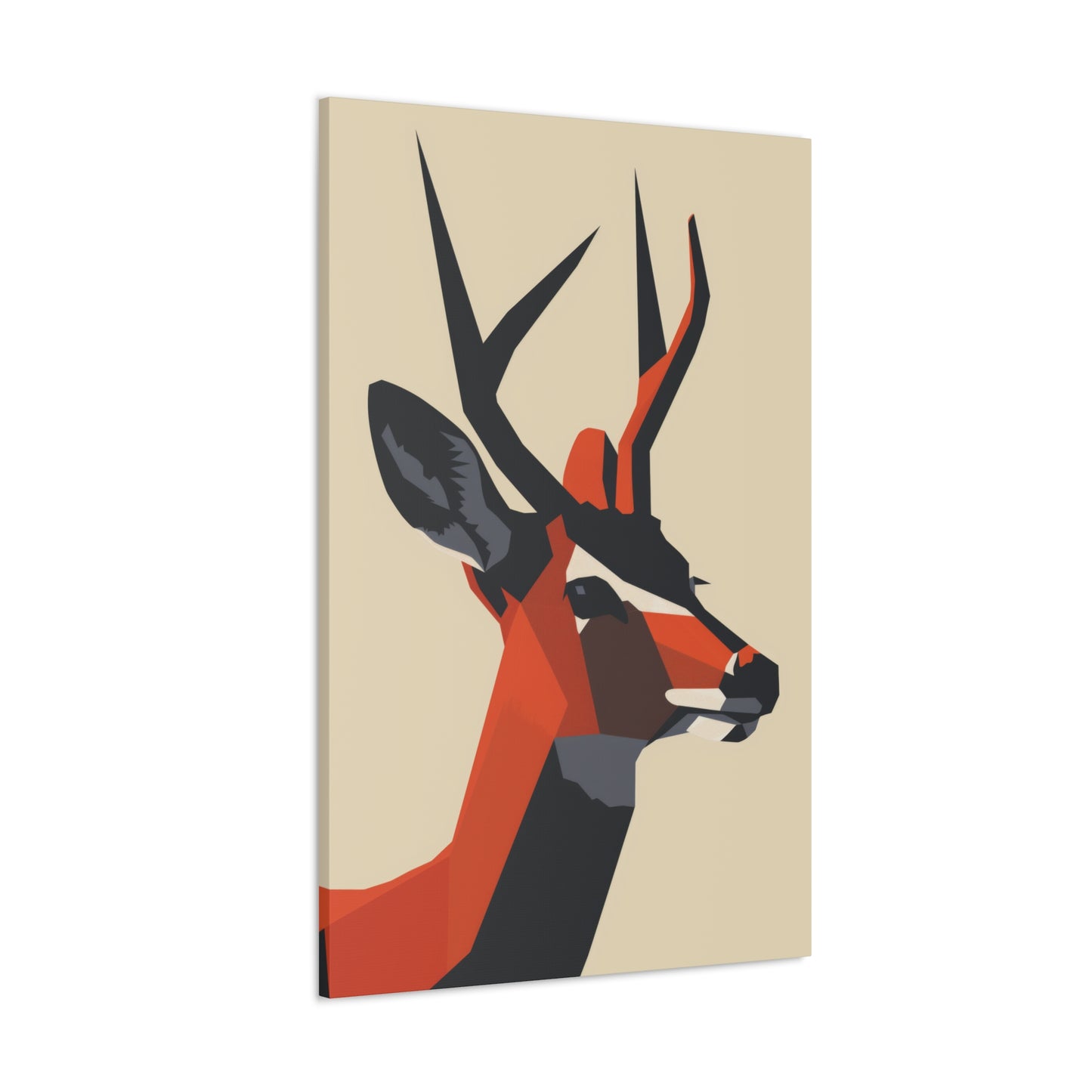 Reindeer with antlers Digital Illustration Canvas Gallery Wraps