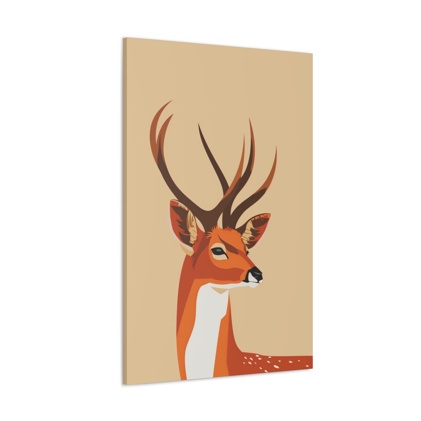 Deer with Antlers Digital Illustration Canvas Gallery Wraps