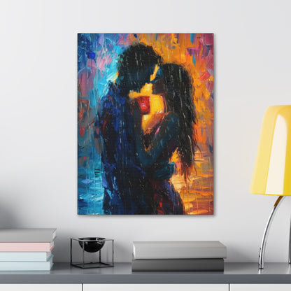 Couple - Leonid Afremov Style Digital Oil Painting Canvas Gallery Wraps