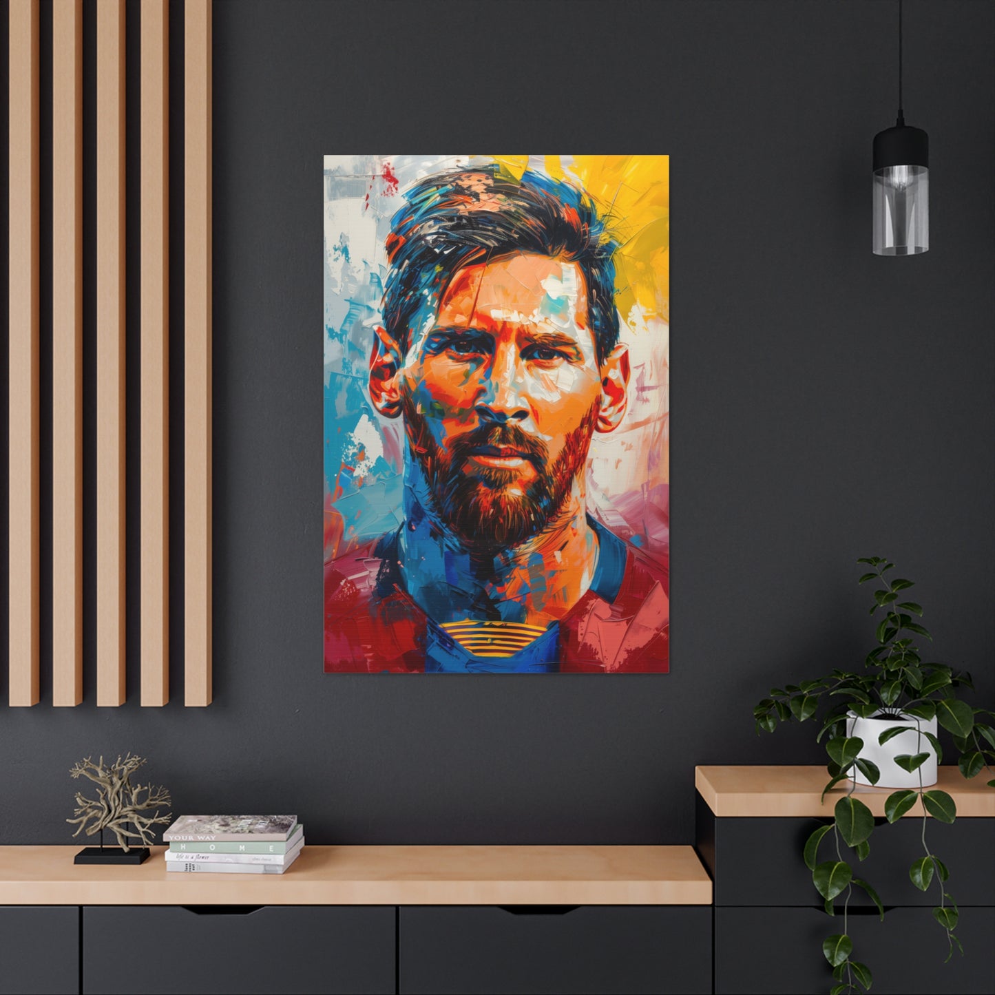 Lionel Messi - Abstract Digital Painting Canvas Gallery Wraps