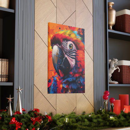 Macaw Parrot - Digital Illustration Canvas Gallery Wraps