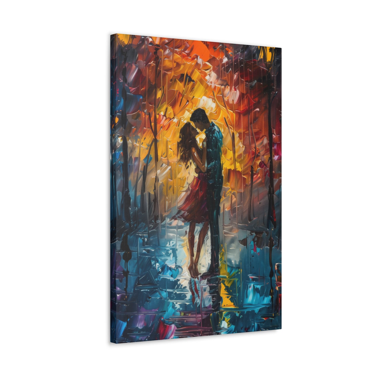 Couple - Leonid Afremov Style Digital Oil Painting Canvas Gallery Wraps