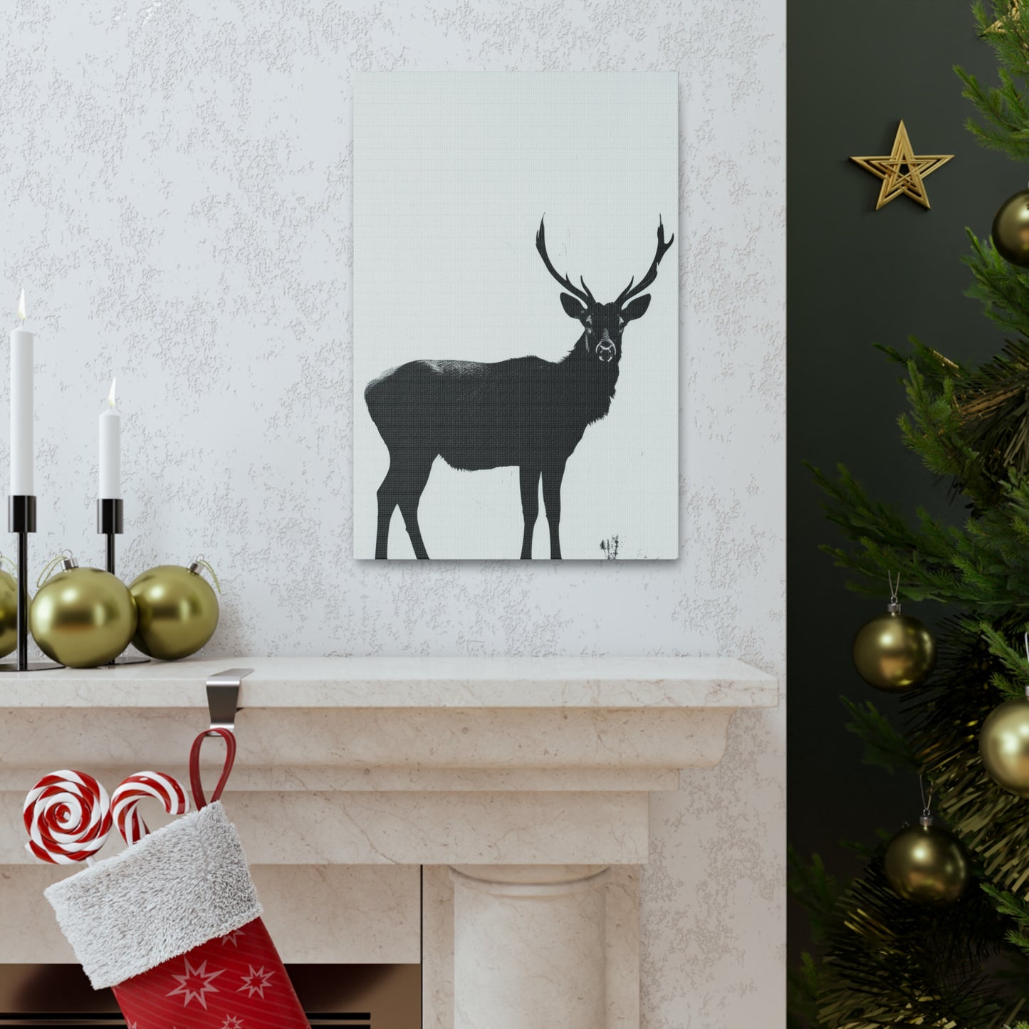 Reindeer Digital Illustration Canvas Gallery Wraps