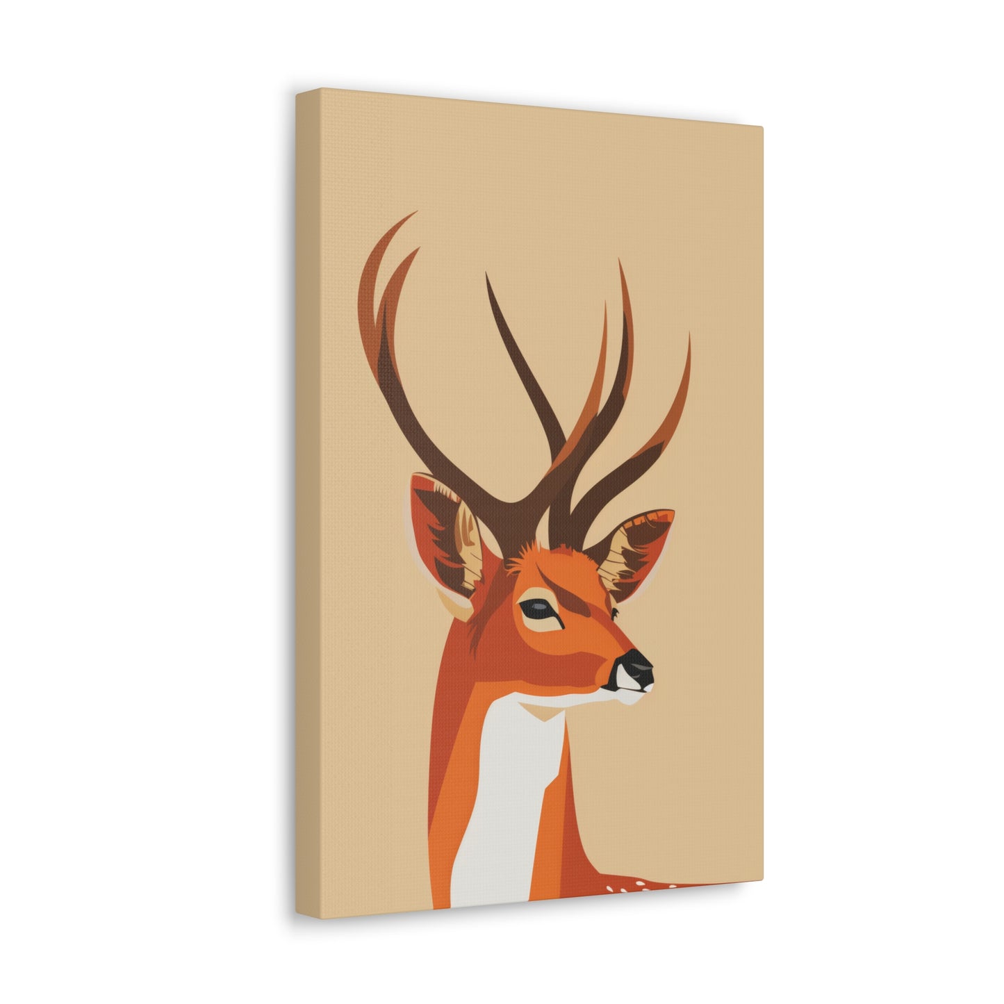 Deer with Antlers Digital Illustration Canvas Gallery Wraps