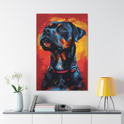 Rottweiler Dog - Abstract Illustration Canvas Gallery Wraps