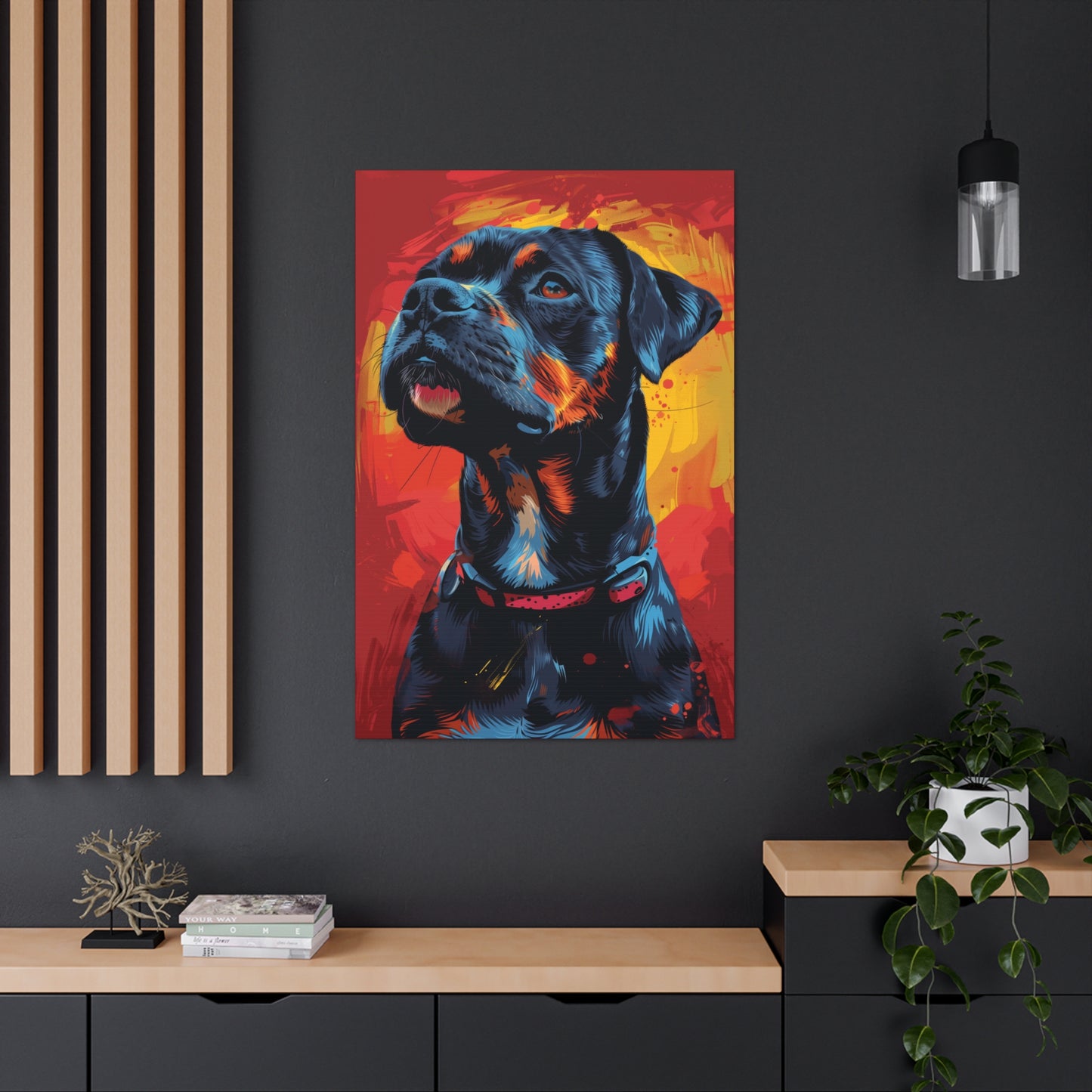 Rottweiler Dog - Abstract Illustration Canvas Gallery Wraps