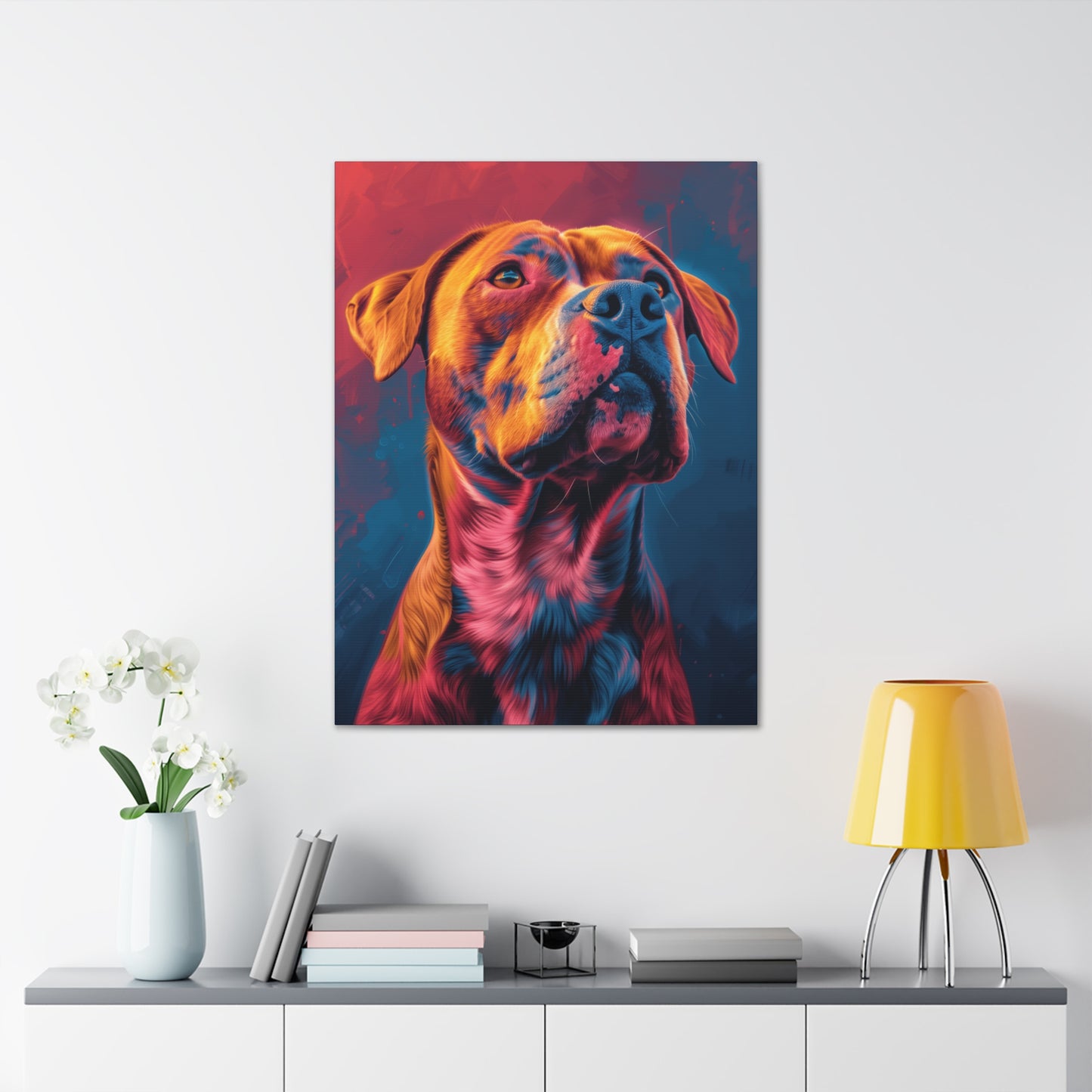 American Pit Bull Terrier - Abstract Illustration Canvas Gallery Wraps