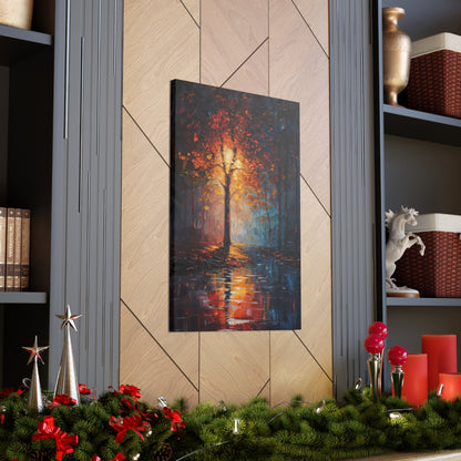 magical tree by the river in the forest - Leonid Afremov Style Digital Print Canvas Gallery Wraps