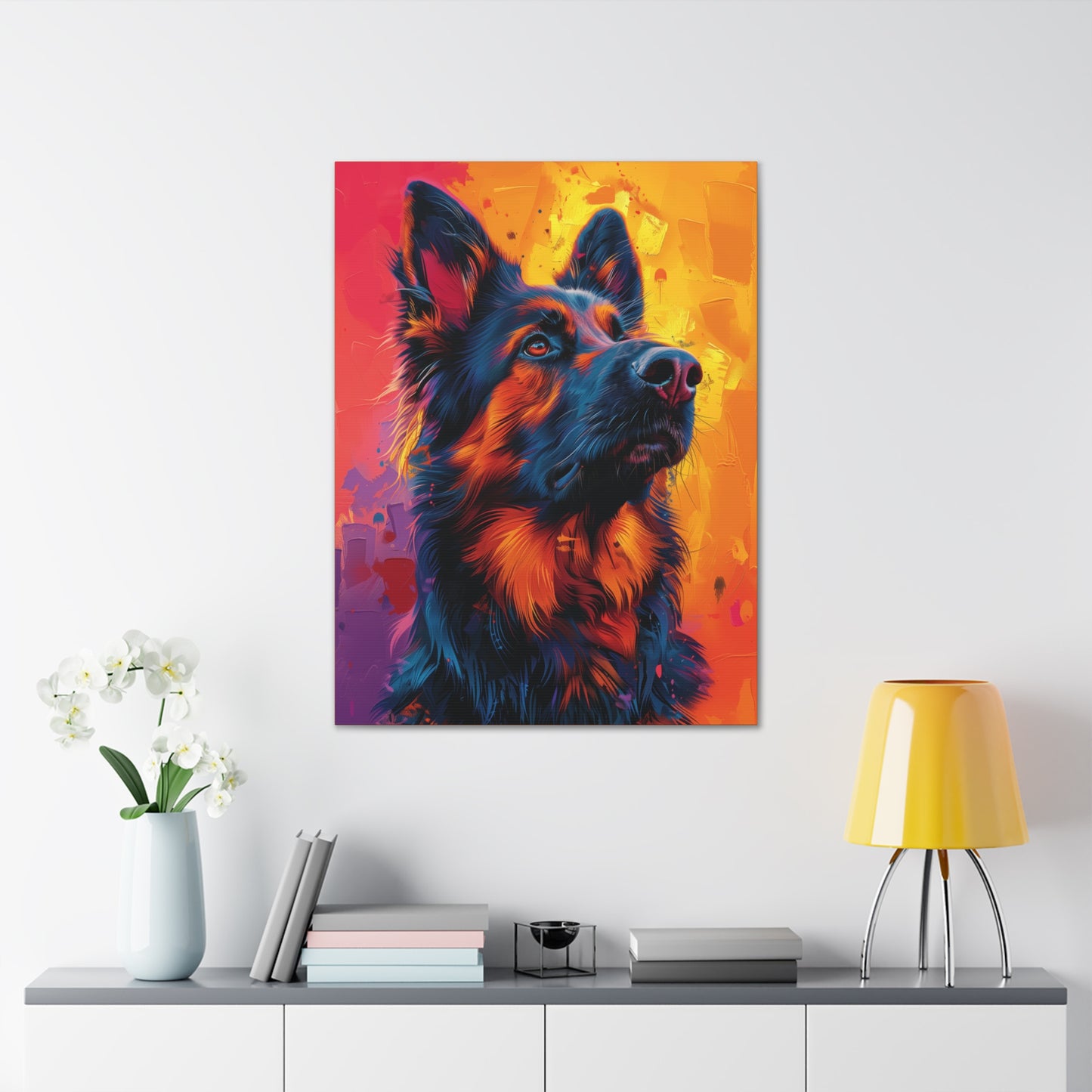 German Shepherd - Abstract Illustration Canvas Gallery Wraps