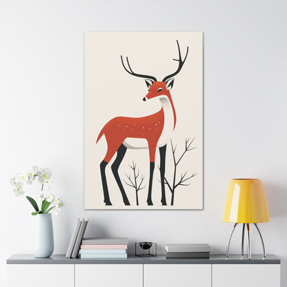 deer Digital Illustration Canvas Gallery Wraps