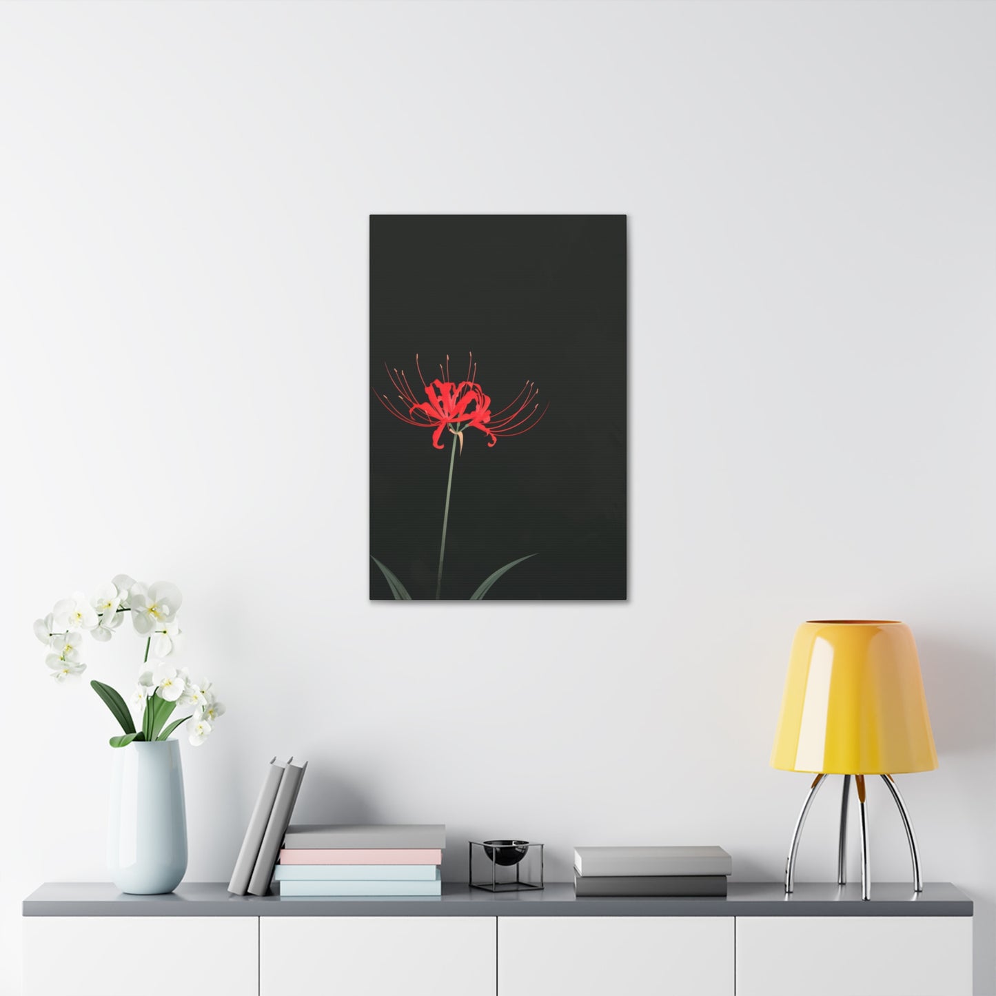 Red Spider Lily Flower Digital Illustration Canvas Gallery Wraps