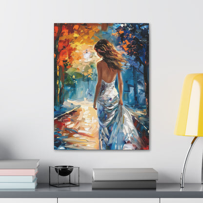 bride in the streets - Leonid Afremov Style Digital Print Canvas Gallery Wraps