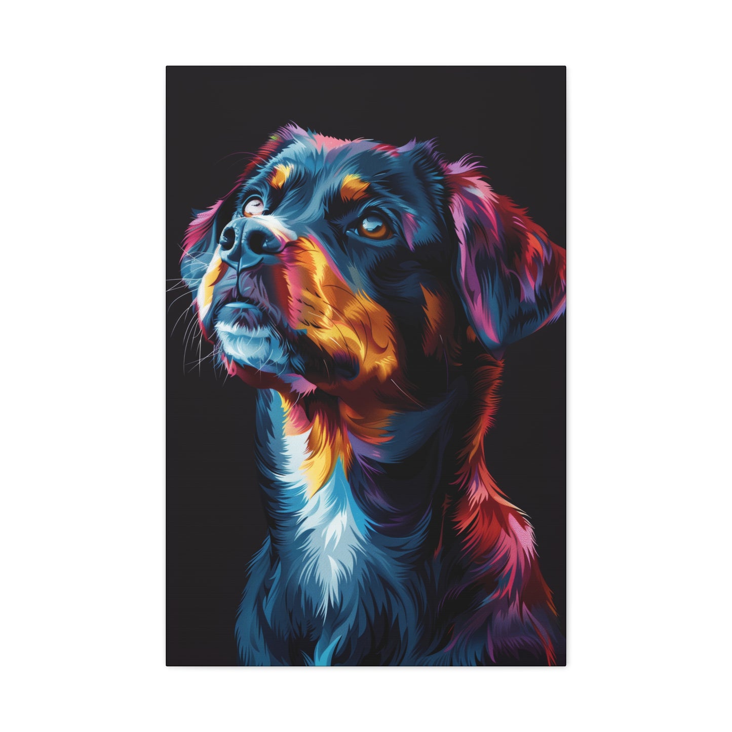 Black Labrador Dog - Abstract Illustration Canvas Gallery Wraps