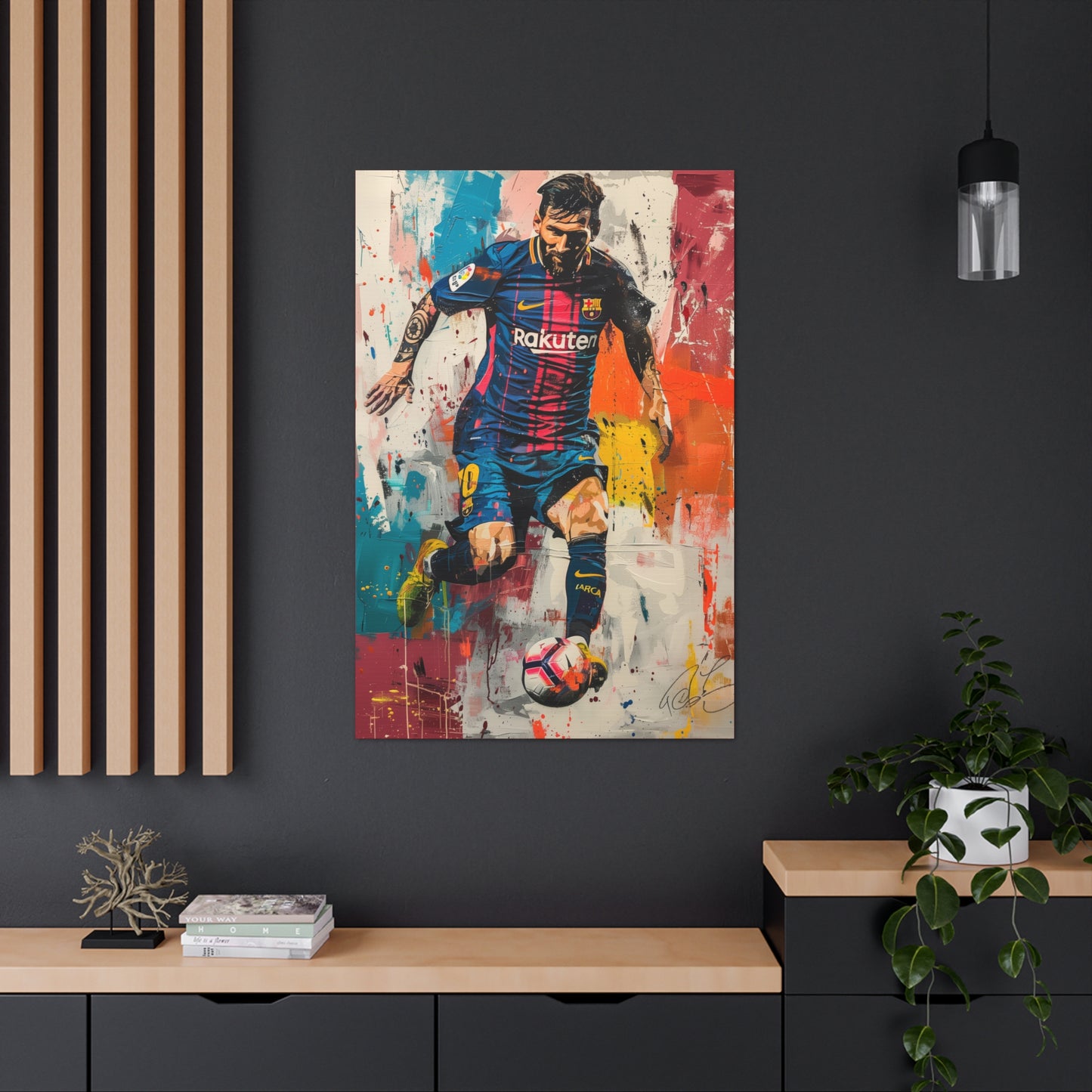 Lionel Messi - Abstract Digital Painting Canvas Gallery Wraps