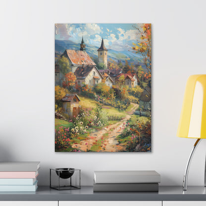 European country side in medieval times whimsical Digital Oil Painting Print Canvas Gallery Wraps