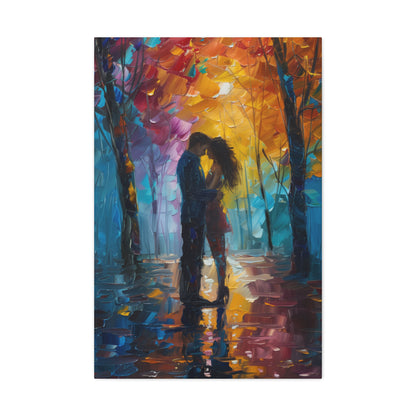 Couple - Leonid Afremov Style Digital Oil Painting Canvas Gallery Wraps