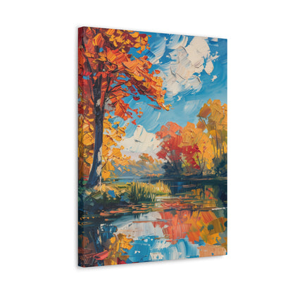 Autumn Nature - Claude Monet Style Digital Print Canvas Gallery Wraps