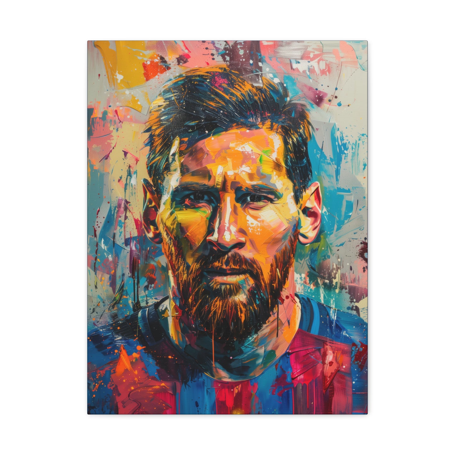 Lionel Messi - Abstract Digital Painting Canvas Gallery Wraps