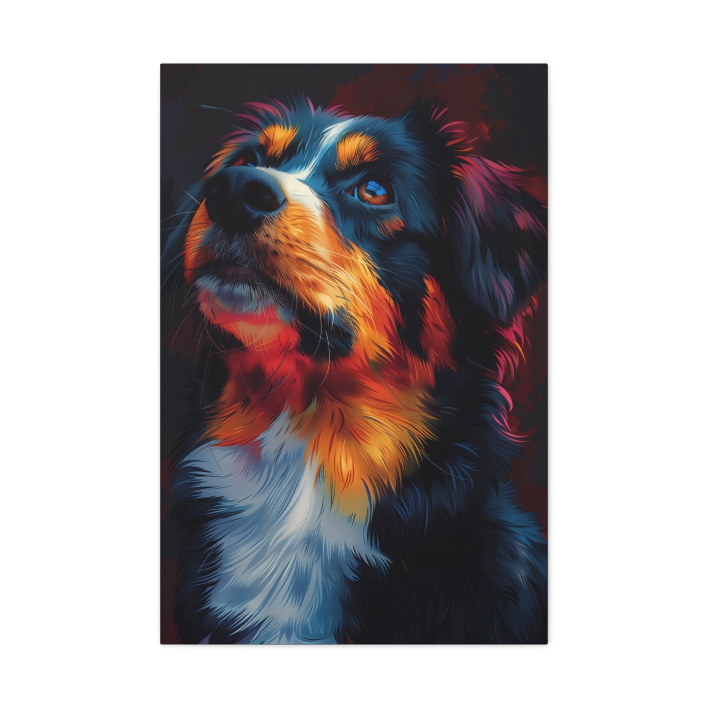 Border Collie - Abstract Illustration Canvas Gallery Wraps