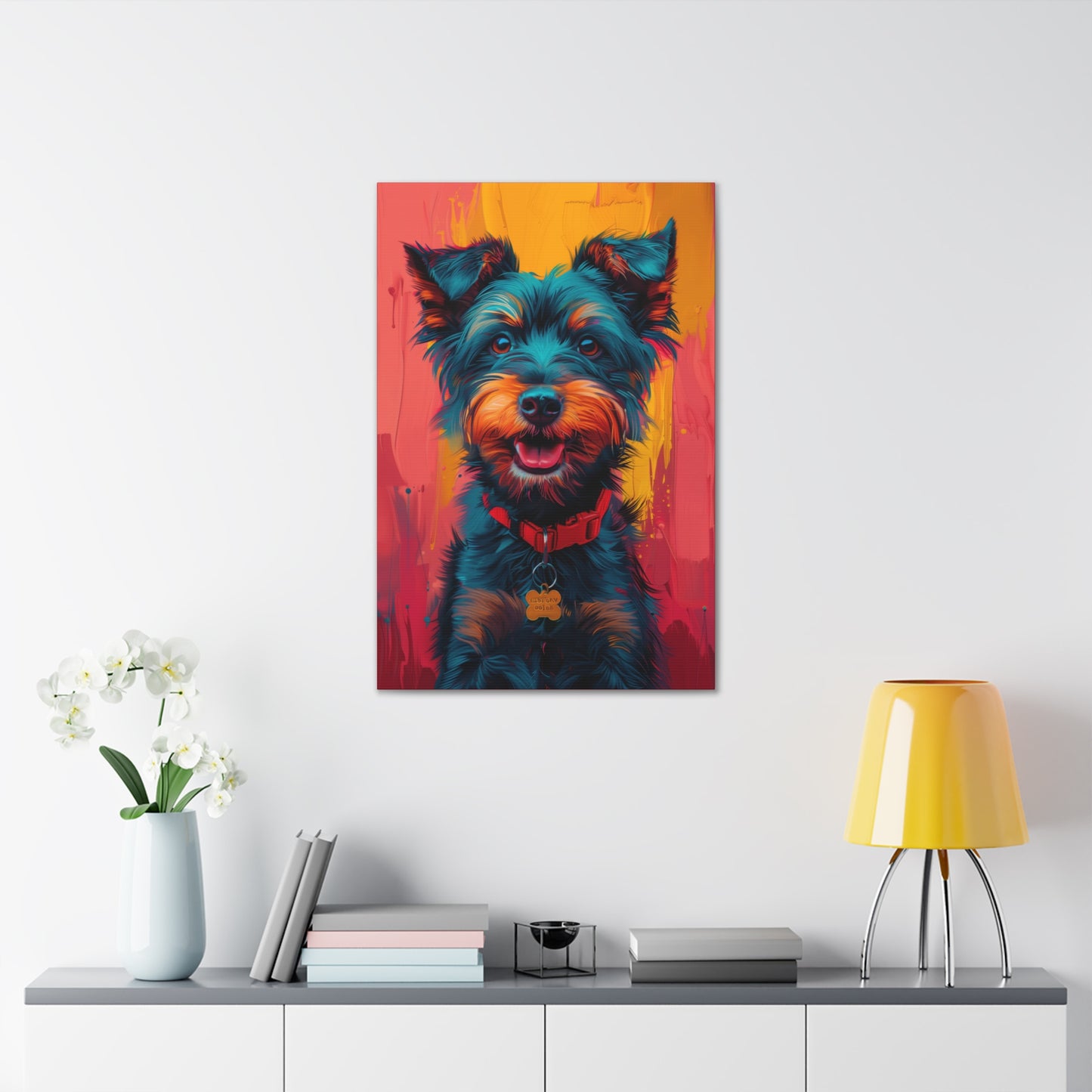 Terrier Dog - Abstract Illustration Canvas Gallery Wraps