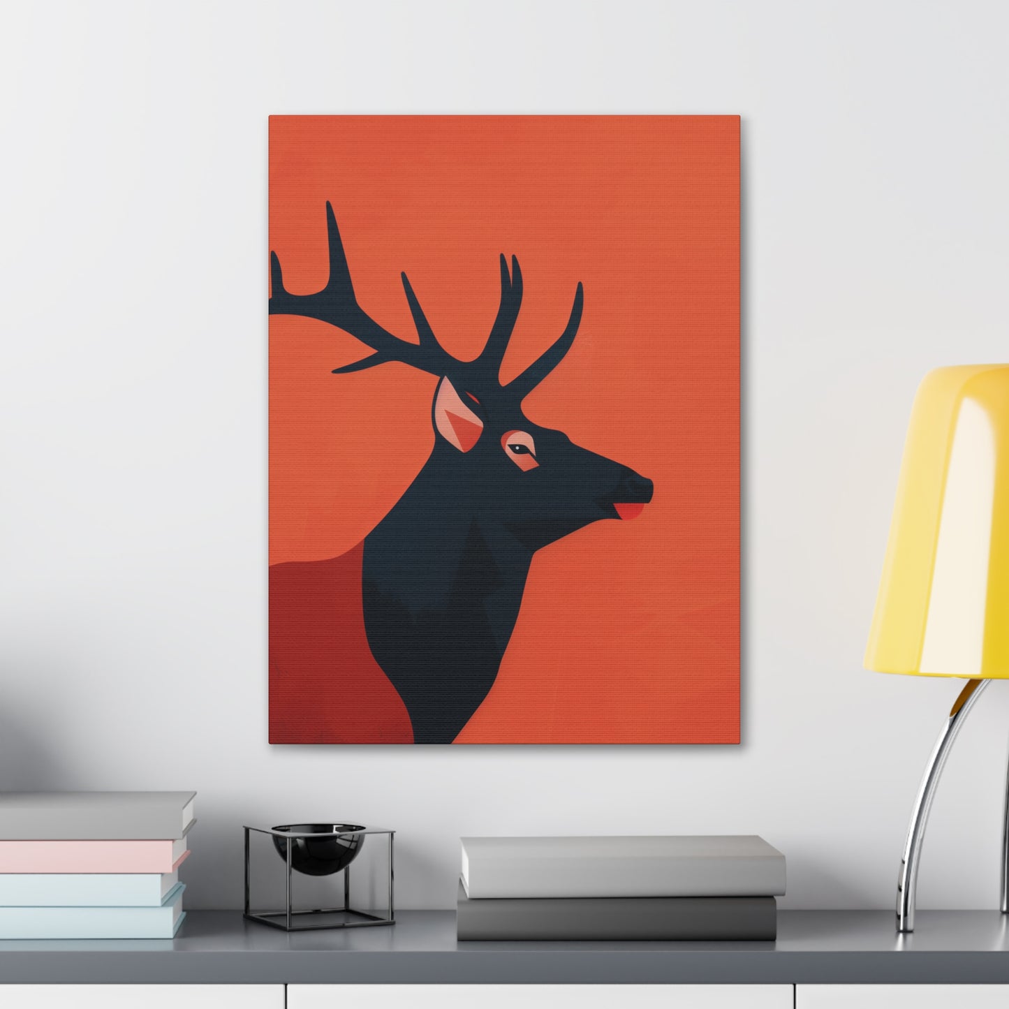 Reindeer with antlers Digital Illustration Canvas Gallery Wraps