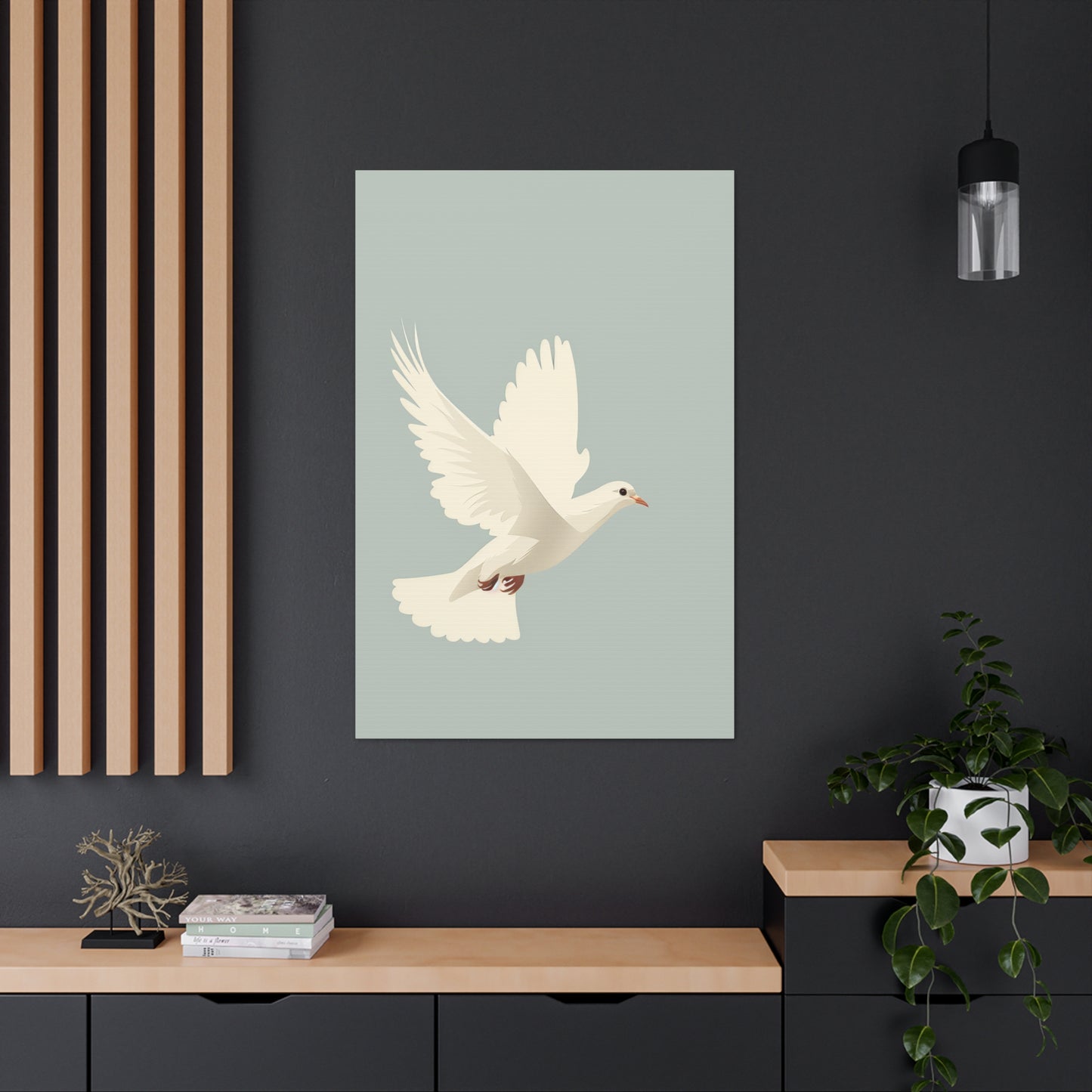 White Dove Digital Illustration Canvas Gallery Wraps