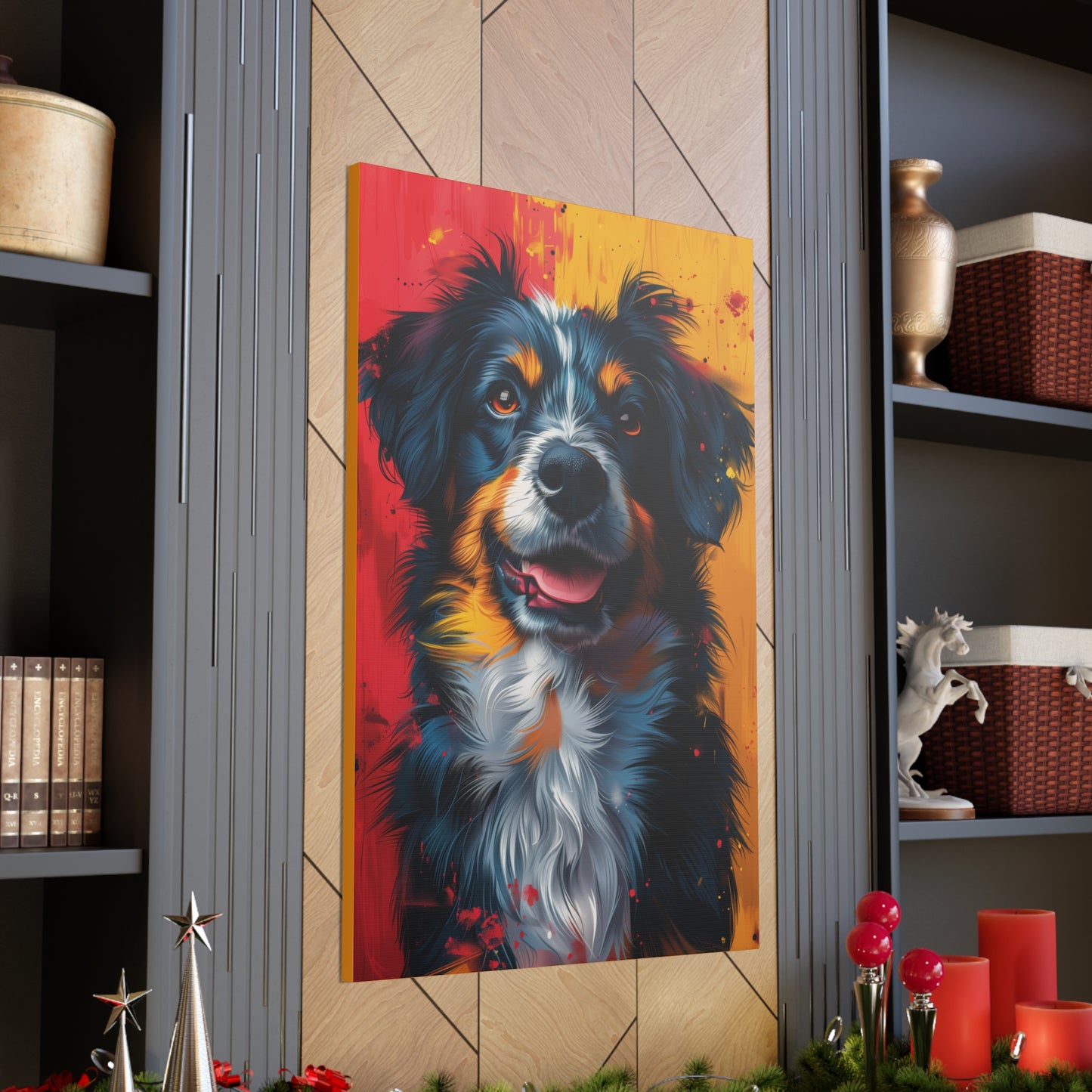 Border Collie Dog - Illustration Canvas Gallery Wraps