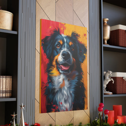 Border Collie Dog - Illustration Canvas Gallery Wraps