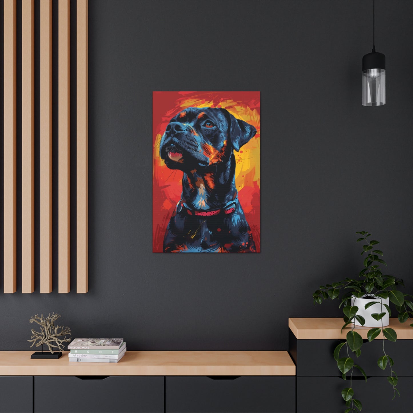 Rottweiler Dog - Abstract Illustration Canvas Gallery Wraps